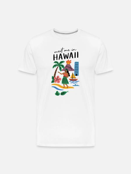 Hawaii Adventure Summer Tee - Men's Premium Organic T-Shirt - white