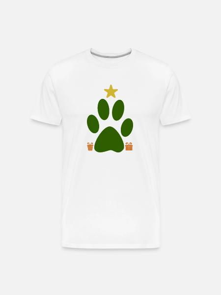 Cat Foot Christmas Tree - Men's Premium Organic T-Shirt - white