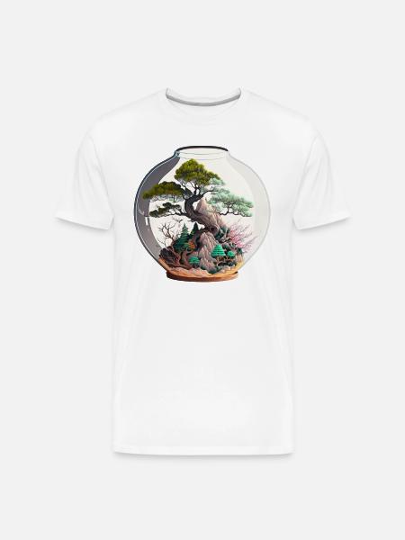 Bonsai Tree Terrarium - Men's Premium Organic T-Shirt - white