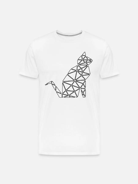 cat polygon - Men's Premium Organic T-Shirt - white