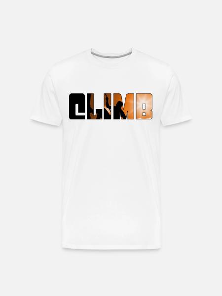 climb - Men's Premium Organic T-Shirt - white