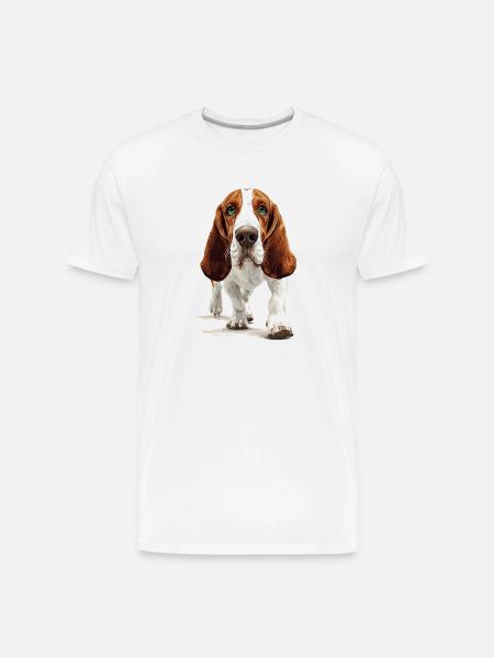 Basset Hound - Men's Premium Organic T-Shirt - white