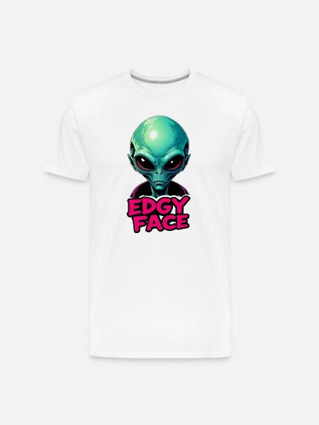 Edgy Face Martian - Men's Premium Organic T-Shirt - white