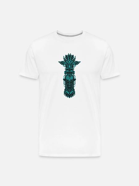Neon Circuit Totem - Men's Premium Organic T-Shirt - white