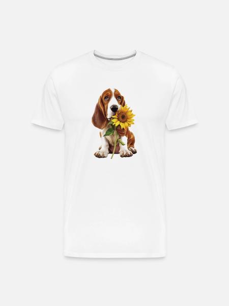 Basset Hound - Men's Premium Organic T-Shirt - white