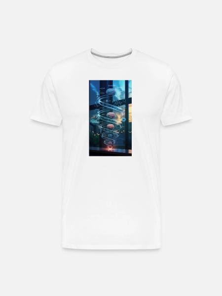 Neon Brain Spiral Science - Men's Premium Organic T-Shirt - white
