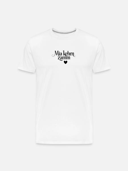 Mia Kehm Zammm Script Heart - Men's Premium Organic T-Shirt - white