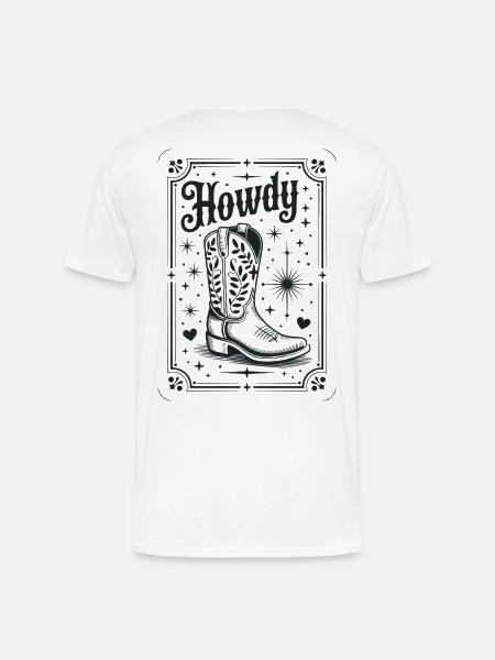 Howdy Boots Western Night - Men's Premium Organic T-Shirt - white