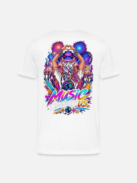 Music Connects Us - Men's Premium Organic T-Shirt - white