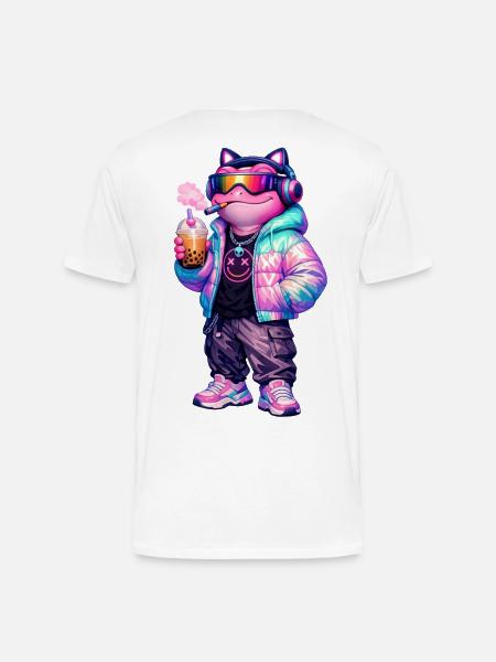 Retro CyberPunk Frog - Men's Premium Organic T-Shirt - white