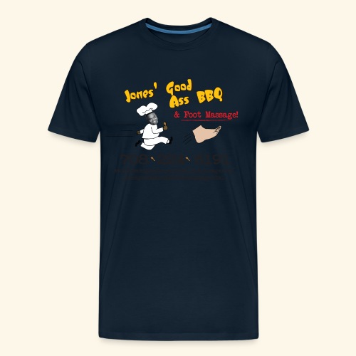 Jones Good Ass BBQ and Foot Massage logo - Men's Premium Organic T-Shirt