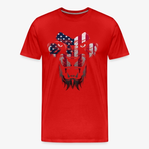 American Flag Lion Shirt - Men's Premium Organic T-Shirt