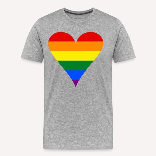 Gay Pride Rainbow Heart Funky - Men's Premium Organic T-Shirt
