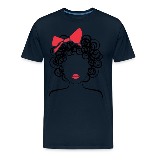 Coily Girl with Red Bow_Global Couture_logo Long S - Men's Premium Organic T-Shirt