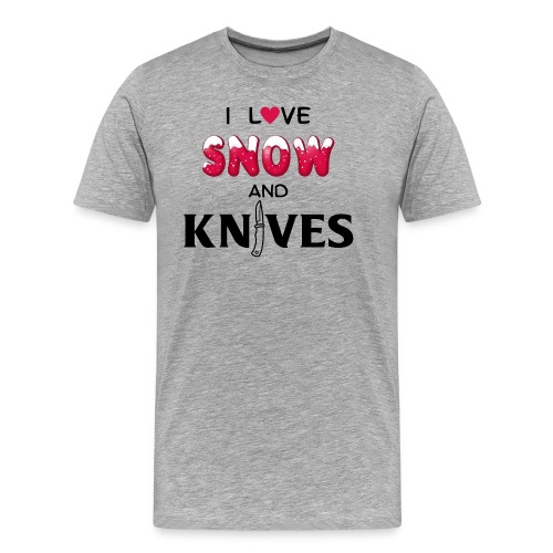 I Love Snow and Knives - Men's Premium Organic T-Shirt