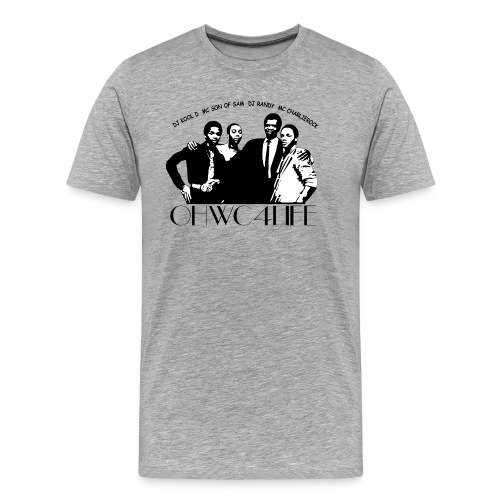 ohwc text silhouette blk & wh with crew names - Men's Premium Organic T-Shirt