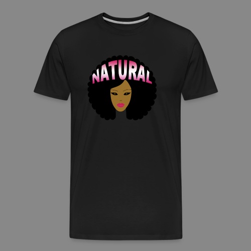 Natural Afro (Pink) - Men's Premium Organic T-Shirt