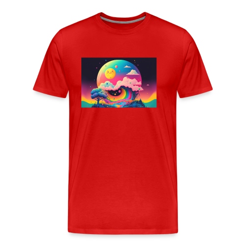Island of Dreamlike Wonder's Rainbow Half Pipe - Men's Premium Organic T-Shirt