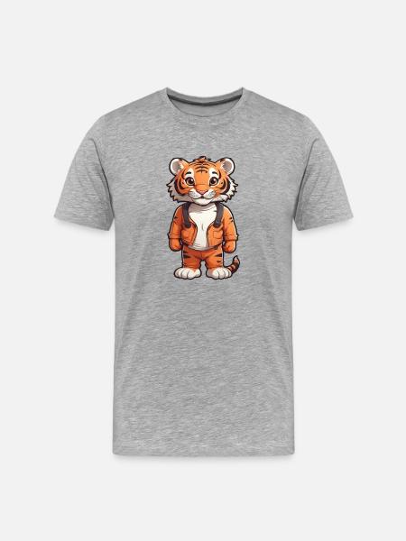 TIGER KING - Men's Premium Organic T-Shirt - heather gray