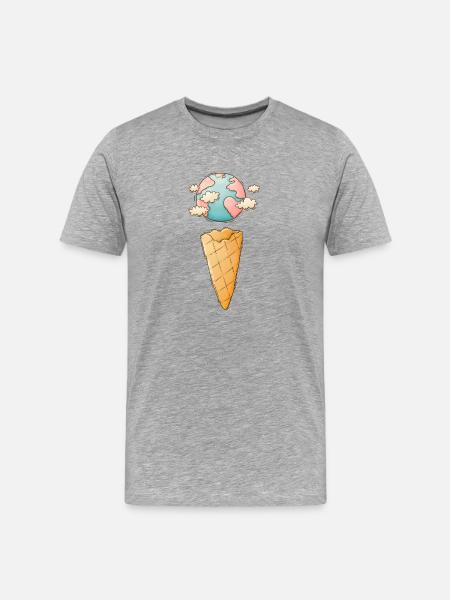 Ice Cream Cone Planet - Men's Premium Organic T-Shirt - heather gray