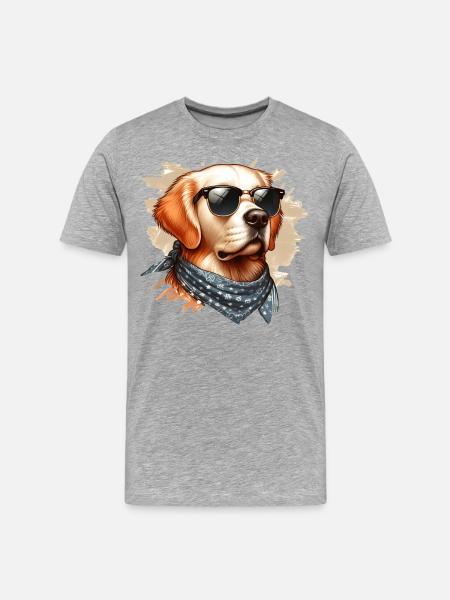 Golden Retriver Art - Men's Premium Organic T-Shirt - heather gray