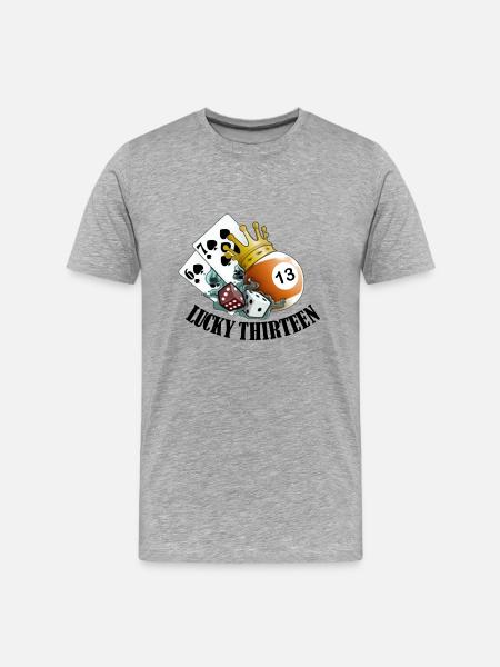 Lucky Thirteen - Men's Premium Organic T-Shirt - heather gray