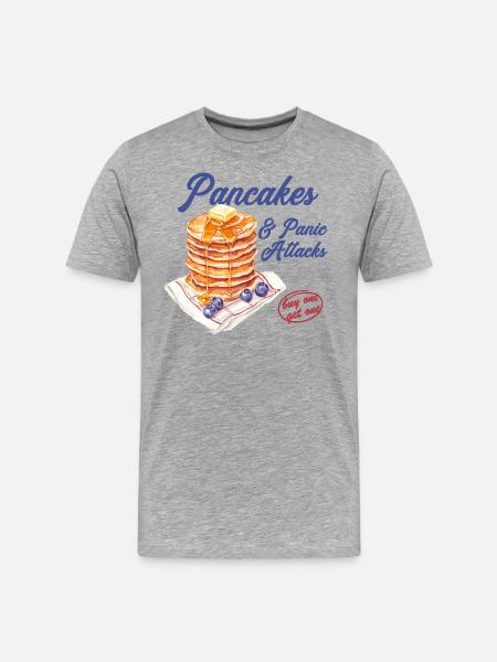 Pancakes and Panic Attacks - Men's Premium Organic T-Shirt - heather gray