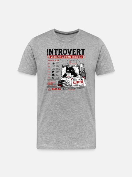 Introvert Weekend Survival Schedule - Men's Premium Organic T-Shirt - heather gray
