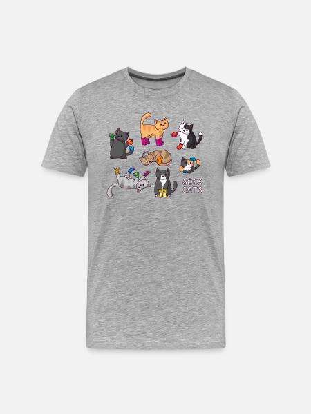 Sock Cats - Men's Premium Organic T-Shirt - heather gray