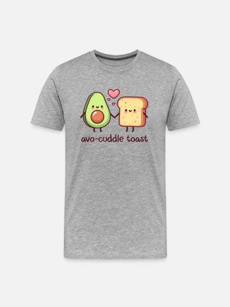avo-cuddle toast - Men's Premium Organic T-Shirt - heather gray