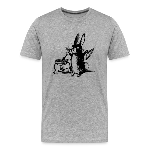 Cute Bunny Rabbit Cooking - Men's Premium Organic T-Shirt
