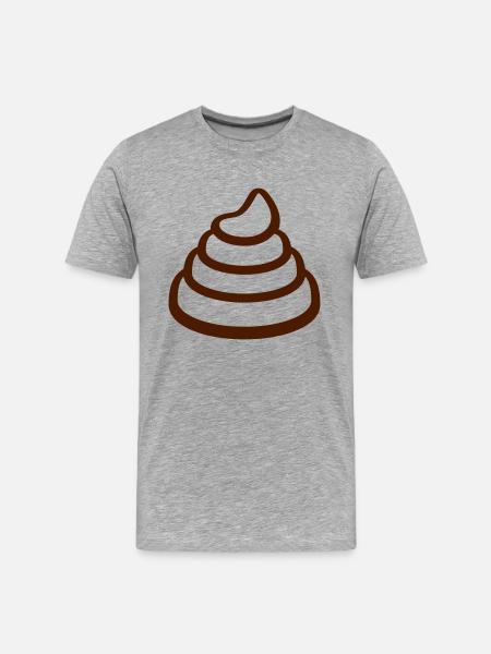 Disgusting big poop pile - Men's Premium Organic T-Shirt - heather gray