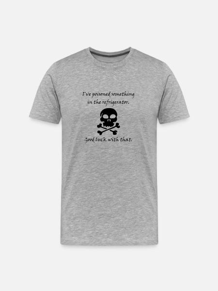 Poisoned Refrigerator Skull - Men's Premium Organic T-Shirt - heather gray