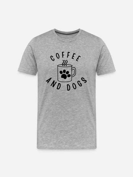 COFFEE AND DOGS - Men's Premium Organic T-Shirt - heather gray