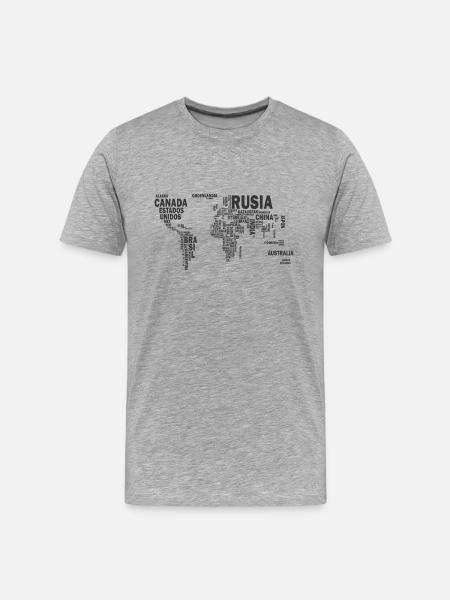 World map - Men's Premium Organic T-Shirt - heather gray