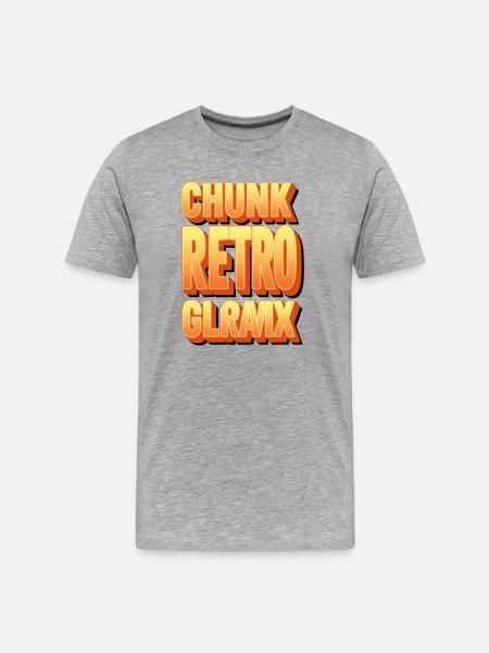 Chunk Retro Glow Glyph - Men's Premium Organic T-Shirt - heather gray