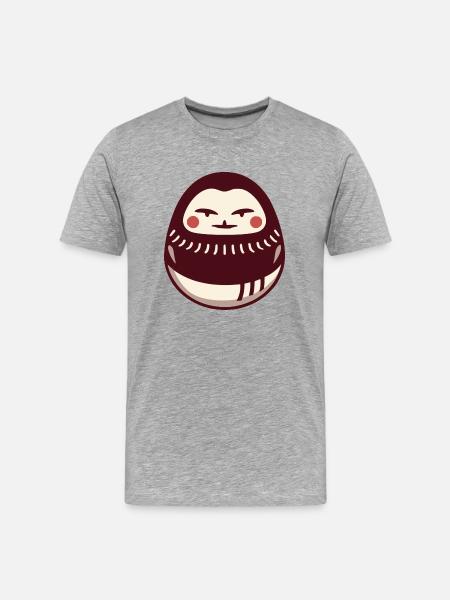 Daruma Doll - Men's Premium Organic T-Shirt - heather gray