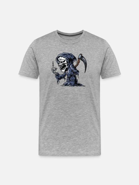 skeleton fuck you - Men's Premium Organic T-Shirt - heather gray