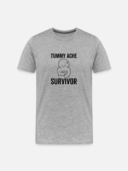 Tummy Ache Survivor - Men's Premium Organic T-Shirt - heather gray
