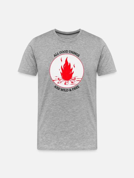 Bonfire in the wild - Men's Premium Organic T-Shirt - heather gray