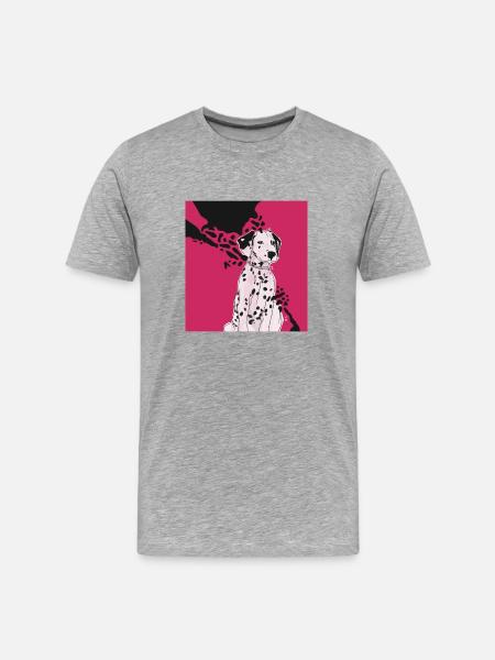 Pink Dalmatian - Men's Premium Organic T-Shirt - heather gray
