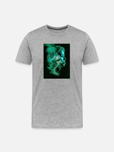 Smoking girl - Men's Premium Organic T-Shirt - heather gray