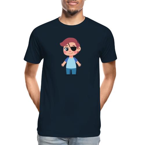 Boy with eye patch - Men's Premium Organic T-Shirt