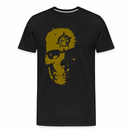 Anarchy Skull Gold Grunge Splatter Dots Gift Ideas - Men's Premium Organic T-Shirt