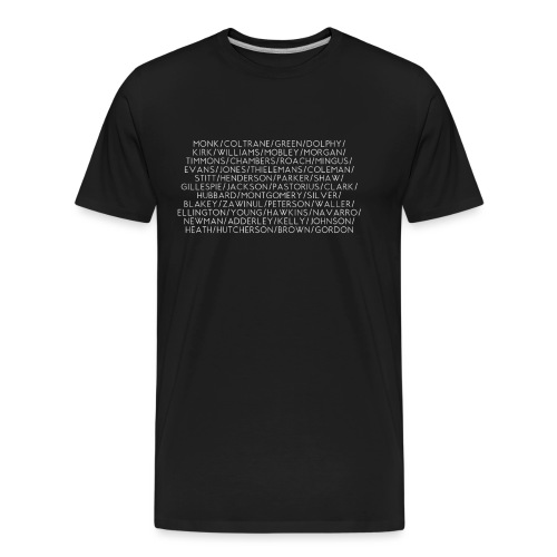 Jazz Greats 1 TShirt (White Lettering) - Men's Premium Organic T-Shirt