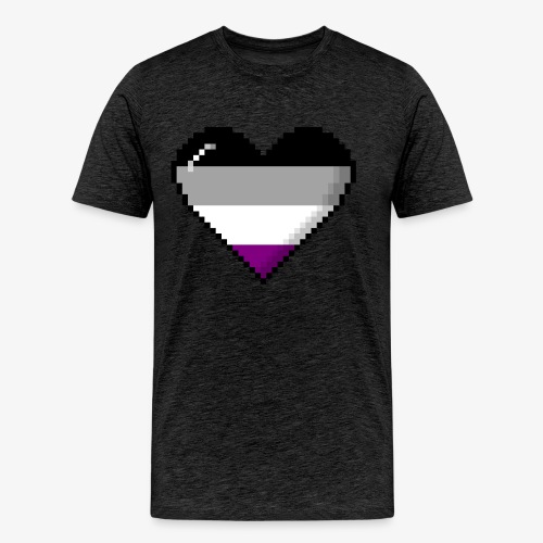 Asexual Pride 8Bit Pixel Heart - Men's Premium Organic T-Shirt