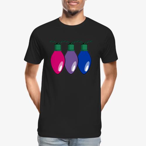 Bisexual Pride Christmas Lights - Men's Premium Organic T-Shirt