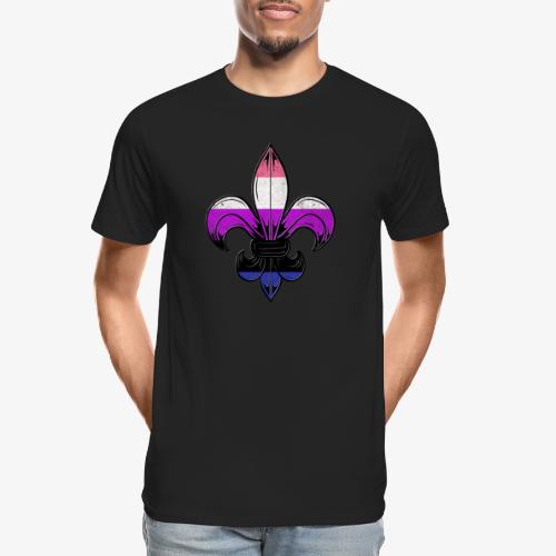 Genderfluid Pride Flag Fleur de Lis TShirt - Men's Premium Organic T-Shirt