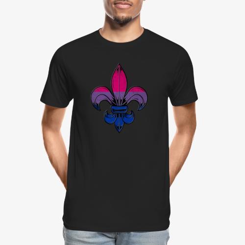 Bisexual Pride Flag Fleur de Lis TShirt - Men's Premium Organic T-Shirt
