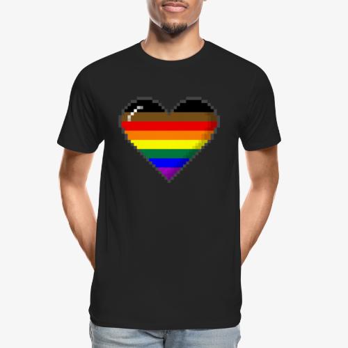 Philly LGBTQ Pride 8Bit Pixel Heart - Men's Premium Organic T-Shirt